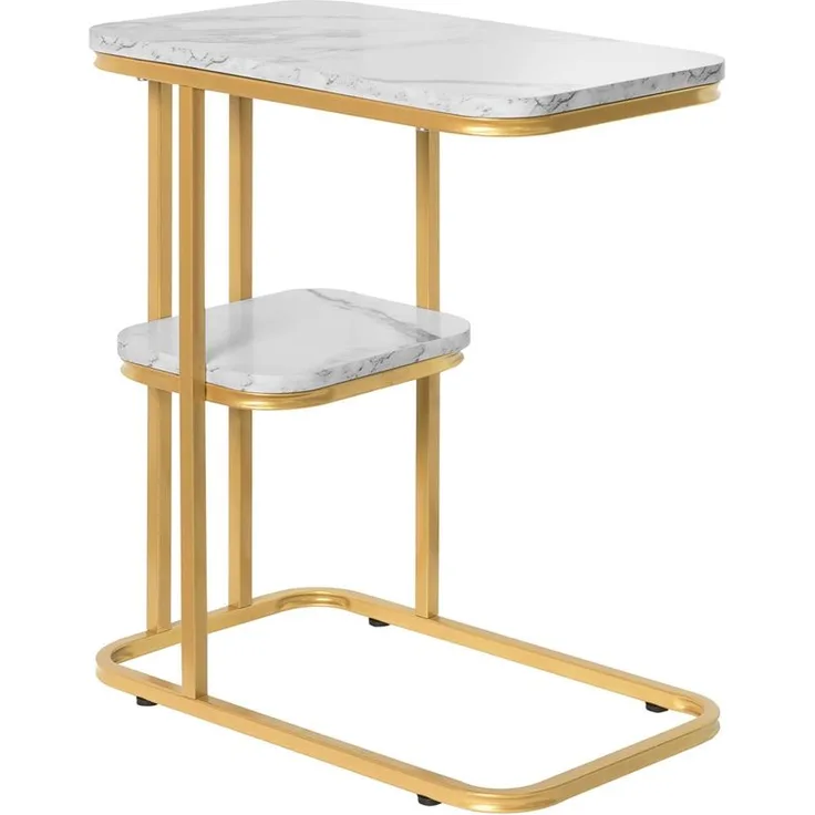 SoBuy FBT110-G Couchtisch, MDF, Melamin, Gold, 46 x 61 x 30 cm