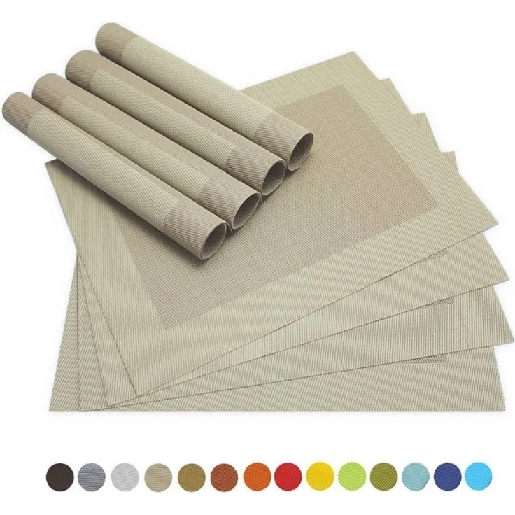 matches21 HOME & HOBBY Platzset Tischsets BORDA 8er Set Beige als Tischuntersetzer, (8-St), Abwaschbare Platzsets als Tischunterlagen für Ess-Tisch Tisch-Deko – Bild 2