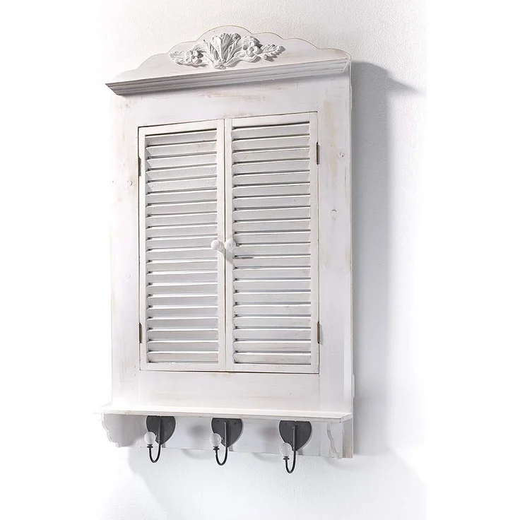 Kobolo Dekoobjekt Dekofenster mit Spiegel white vintage 90x54x12 cm – Bild 3