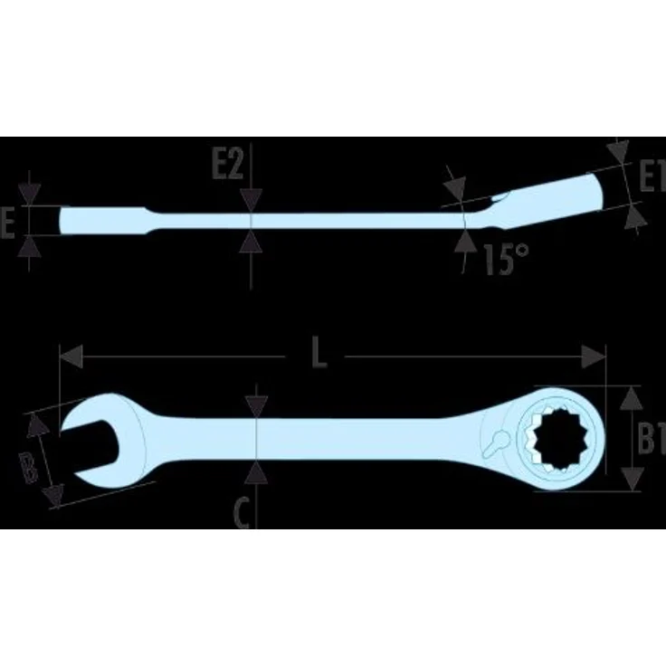 Facom Knarren-Ring-Maulschluessel 9/16