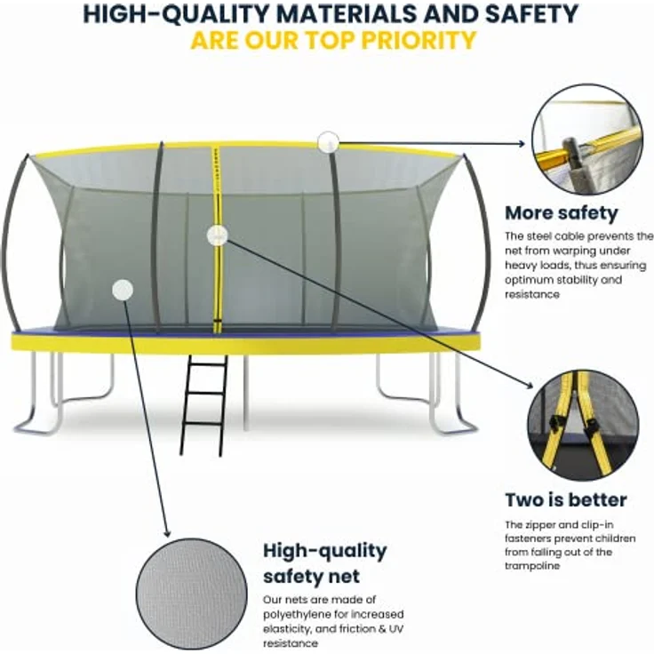 Ultima 5 Zero Gravity Trampolin 457x305cm, inkl. Leiter und Sicherheitsnetz, TÜV geprüft, für Nutzer bis 130kg – Bild 3