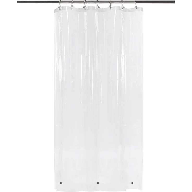 Barossa Design Schmaler innerer Duschvorhang mit 3 Magneten, wasserdichter PEVA-Duschvorhang für kleine, Lange Badezimmerkabinen, PVC-frei, Metallösen, transparent, 91,4 x 198,1 cm