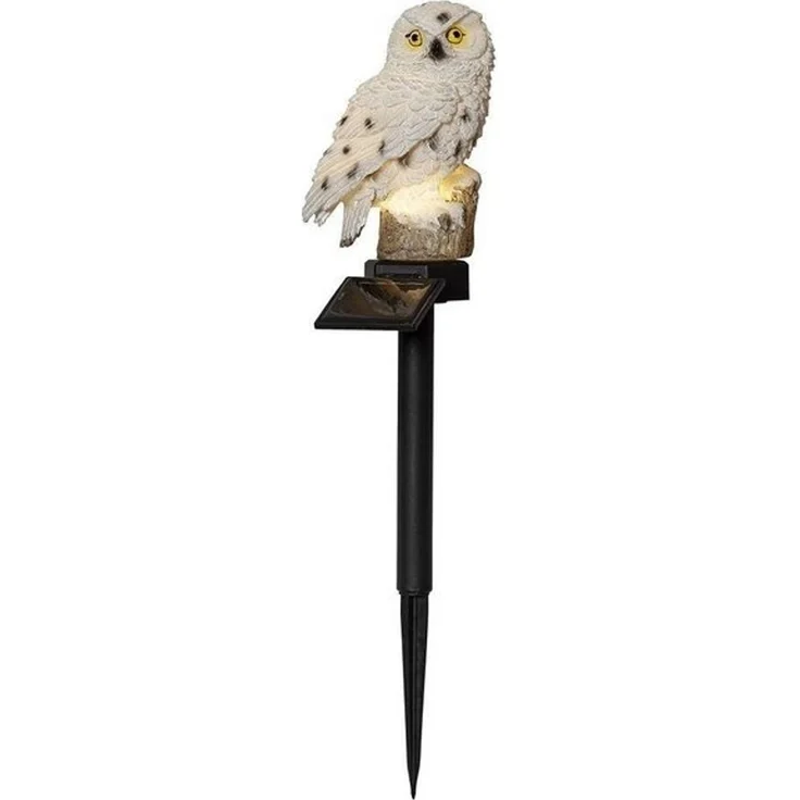LED-Solarstab "Owl", Eule, beige – Bild 4