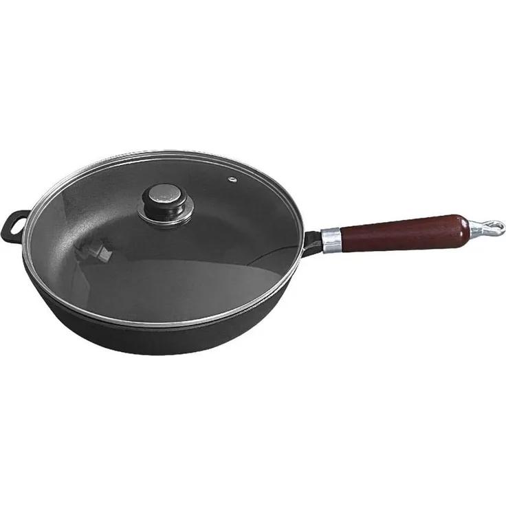 Krisberg Gusseisen-Bratpfanne, mit Deckel, 30cm, Schwarz