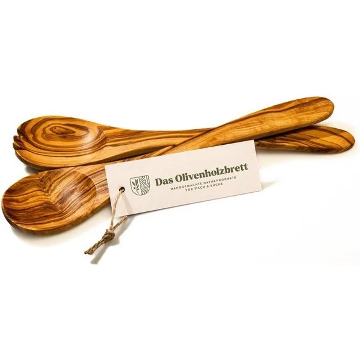 dasOlivenholzbrett Salatbesteck Salatbesteck aus Olivenholz klassisch (2-tlg)