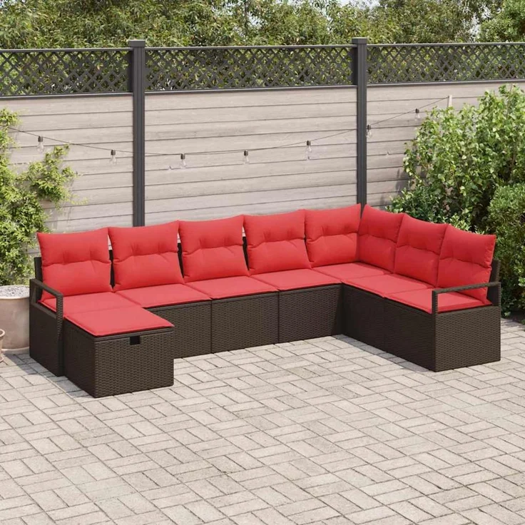 vidaXL Sofa Set mit Kissen 6 pcs Poly-Rattan 3360565 – Bild 1