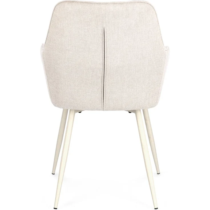 Esszimmerstuhl Cora 2er-Set, Stoff und Metall, modern mit Armlehne, beige, komfortabel gepolstert – Bild 7