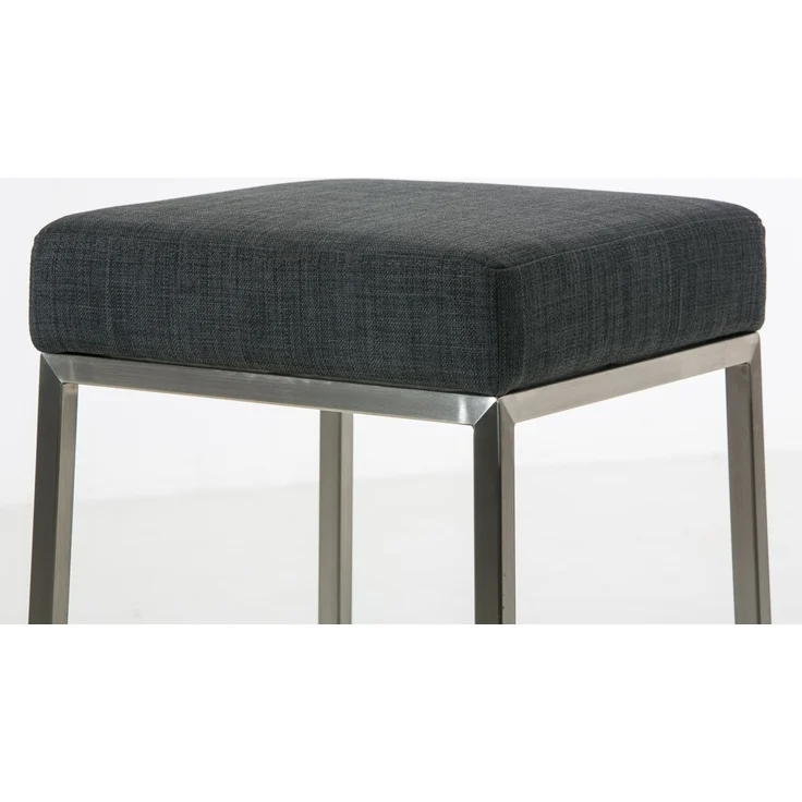 Barhocker BIDAN - Stoff Dunkelgrau 37x37x85 cm | Barstuhl Mit Lehne Tresenhocker Tresenstuhl Kneipenhocker Kneipenstuhl – Bild 4