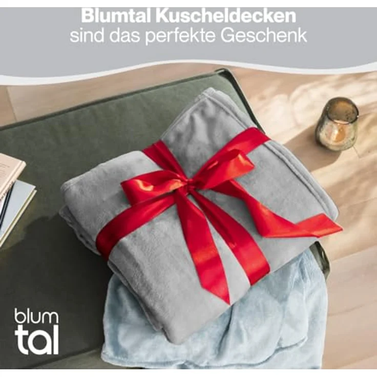 Blumtal Kuscheldecke aus Fleece - hochwertige Decke, Oeko-TEX® Zertifiziert in 220x240 cm, Kuscheldecke flauschig als Sofadecke, Tagesdecke oder Winterdecke, Grau – Bild 6