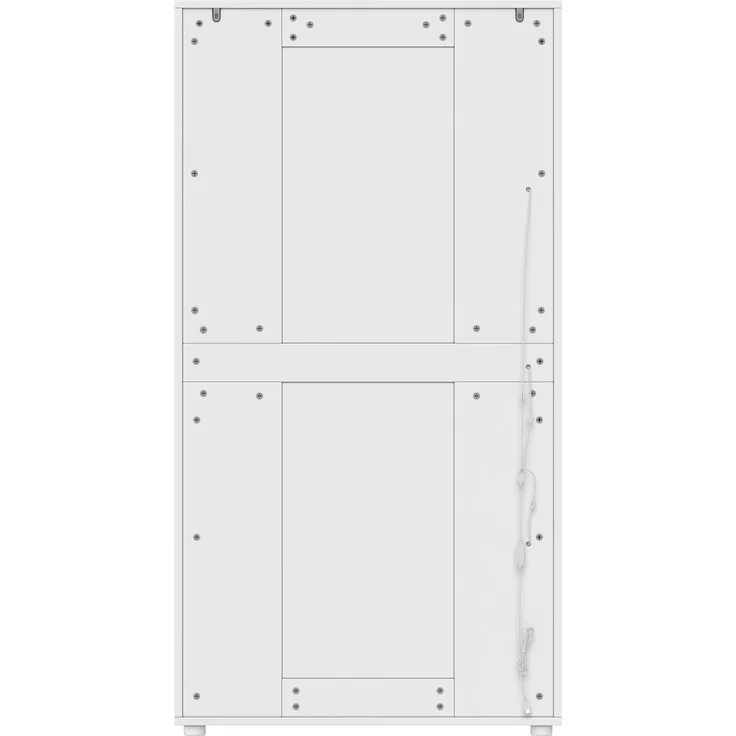 Merax Vitrinenschrank mit 2 Glastüren, 4 Ablageflächen und verstellbarer LED-Beleuchtung – modernes Design für Wohnzimmer, Weiß, 80×36×150.5cm – Bild 7