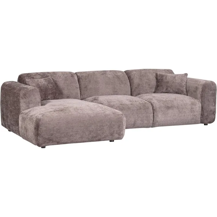 Chaiselongue Cloud aus Chenille-Stoff Links, Taupe