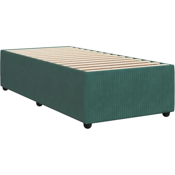 vidaXL Boxspringbett mit Matratze Dunkelgrün 90x190 cm Samt 3287617 – Bild 6