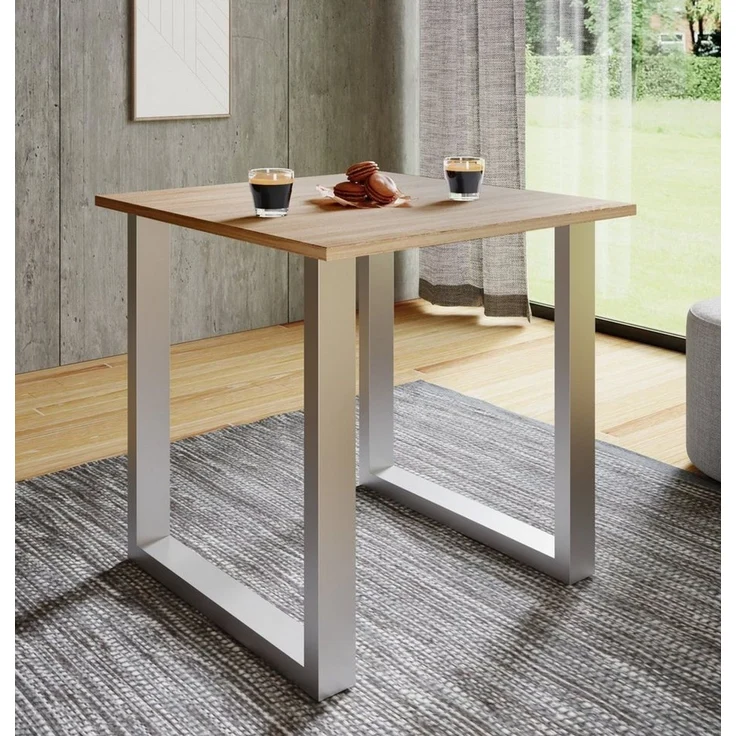 VCM Esstisch Xona 916782 Silber / Sonoma-Eiche H. 76 x B. 80 x T. 50 cm – Bild 2