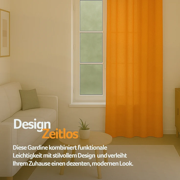 Bestlivings Blickdichte, Gardine mit Ösen, in vielen Größen und Farben Hellorange 140x245 cm – Bild 8