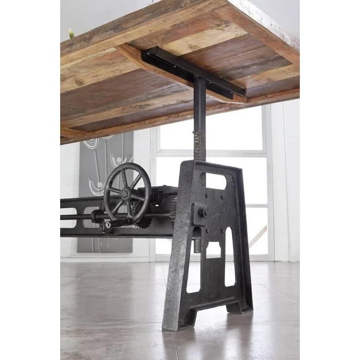 Esstisch Altholz höhenverstellbar 200x100x75-105 mehrfarbig lackiert INDUSTRIAL #23 – Bild 6
