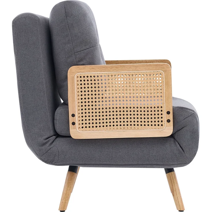 Schlafsessel 67,5x73x86,5 cm in Grau, Leinenstoff, 3-in-1 mit Schlaffunktion und 5-fach verstellbarer Rückenlehne – Bild 7
