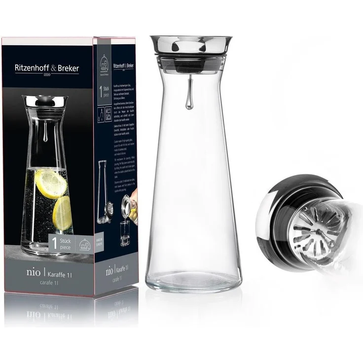 Ritzenhoff & Breker Karaffe Karaffe Nio 1 Liter mit Deckel – Bild 1