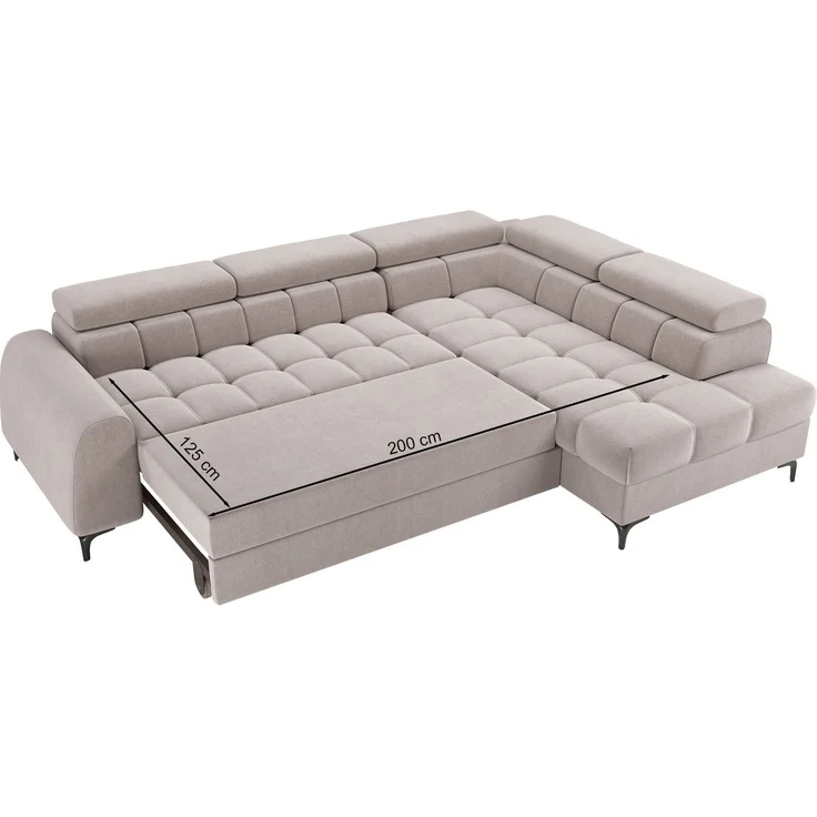 Selsey 'Arellio' Ecksofa rechts mit Schlaffunktion, L-Form, mit Bettkasten, Chenille Senfgelb, 268 cm – Bild 8