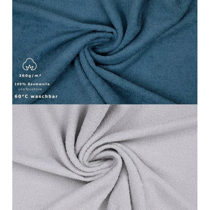 Betz Saunatuch 2 Stück Saunatücher XXL Berlin 70 x 200 cm Silbergrau - Taubenblau, 100% Baumwolle (Set, 2-St) – Bild 3