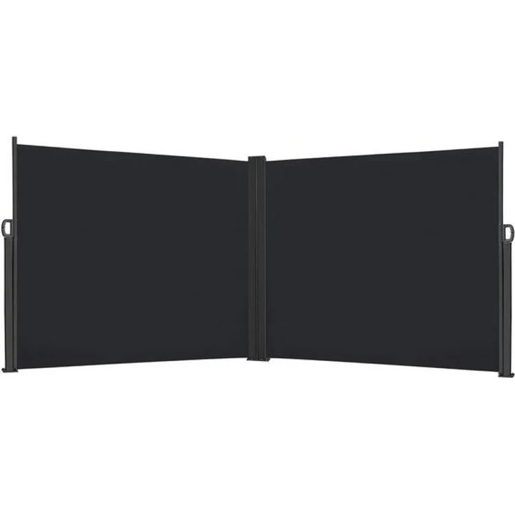 FIVMEN Markise Doppel Seitenmarkise Ausziehbar Sonnenschutz aus Polyester Sichtschutz Markise für Balkon Terrasse Garten Camping – Bild 4