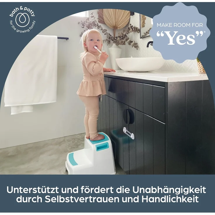 Dreambaby F685 Kinder-Tritthocker Tritt-Schemel Kinder-Hocker Anti-Rutsch, zweistufig, weiß/blau – Bild 6