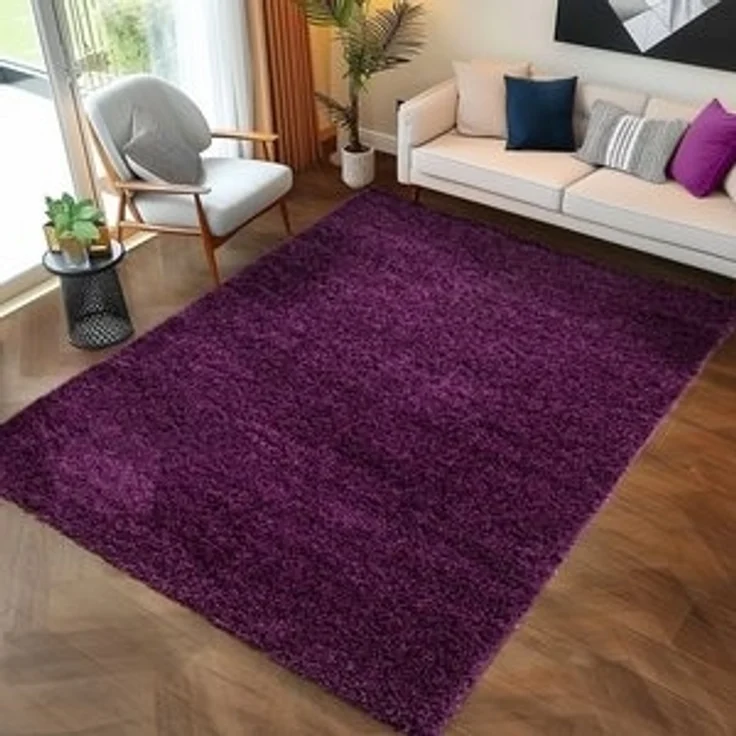 Carpettex Hochflor-Teppich Unicolor - Einfarbig, Rund, Höhe: 30 mm, Einfarbig Shaggy Teppich Wohnzimmer Langflor versch. farben und größen – Bild 6