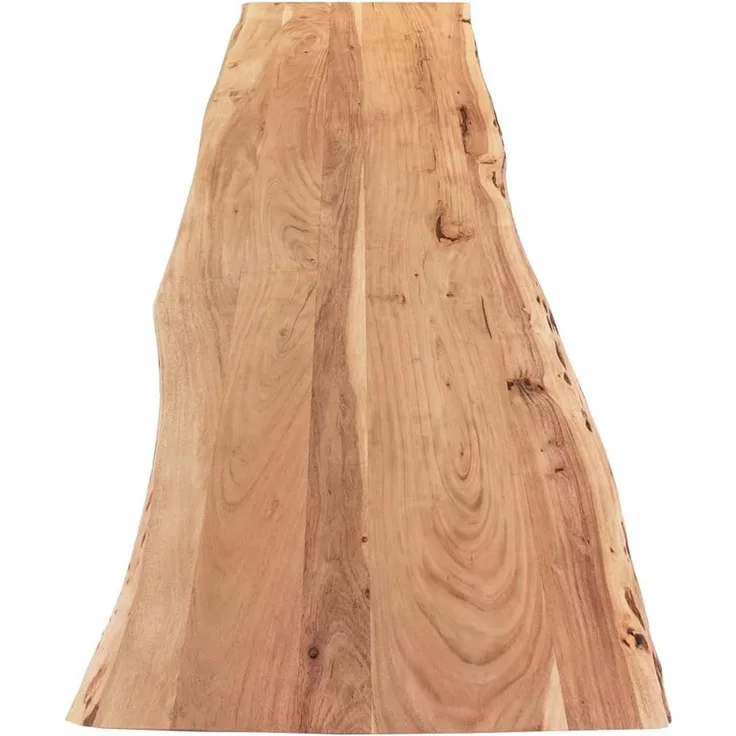 SAM Tischplatte 180x60 cm Curt, Holzplatte aus Akazienholz massiv + naturfarben + lackiert, Baumkanten-Platte für Heimwerker, geeignet für Arbeitsplatten, Tische & Fensterbretter