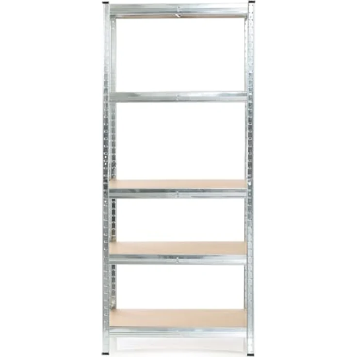 Wiltec Schwerlastregal 75 x 30 x 174 cm, Gesamtlast 875kg, Steckregal verzinkt aus Stahl, Lastenregal mit 5 Ablagen, Werkstattregal – Bild 9