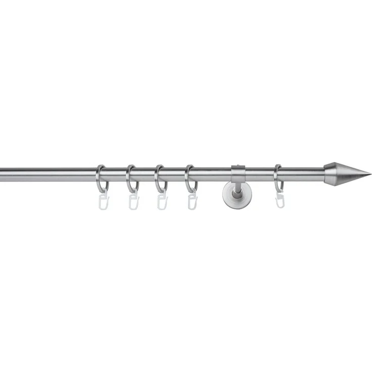 ondeco Gardinenstange Rundrohr Wandabstand 14cm Kegel, Ø 20 mm, 1-läufig-läufig, Wunschmaßlänge, Bohren, verschraubt – Bild 2