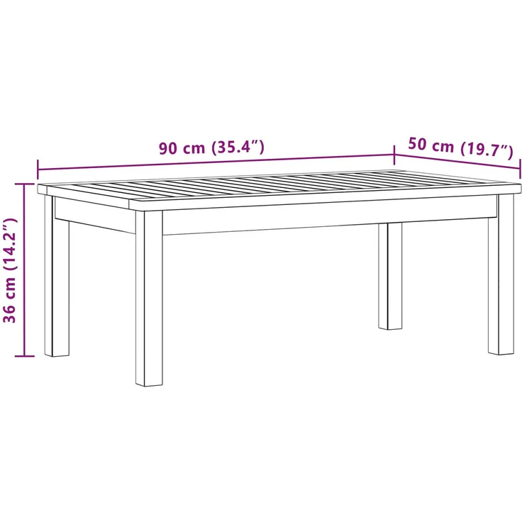 Couchtisch Sofatisch, Helles Akazienholz 90 x 50 x 36 cm Massivholz Akazie d278e – Bild 7
