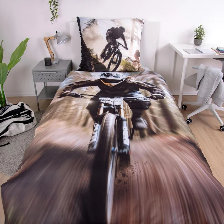 Herding Young Collection Wendebettwäsche Young Collection Mountainbike, Microfaser, 2 teilig, mit Motocross Design – Bild 2