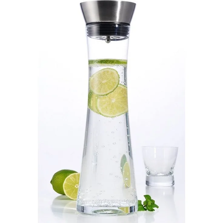 Wasserkaraffe Karaffe Wasserflasche Saftkrug Glaskaraffe Glaskanne 1L