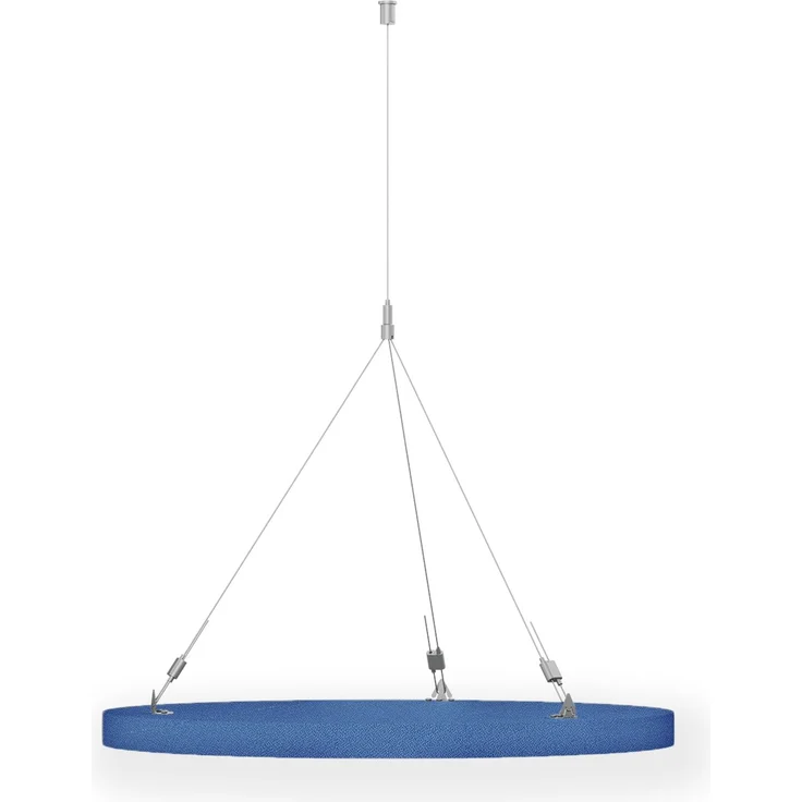Rheinland Möbel FocusWall DAR07 – Runder Akustik-Deckenabsorber Ø 70 cm in Stofffarbe Bluebell inkl. Chrom-Stahlseilen - Made in Germany - Klasse A, Stoffbezug, schwer entflammbar – Bild 3