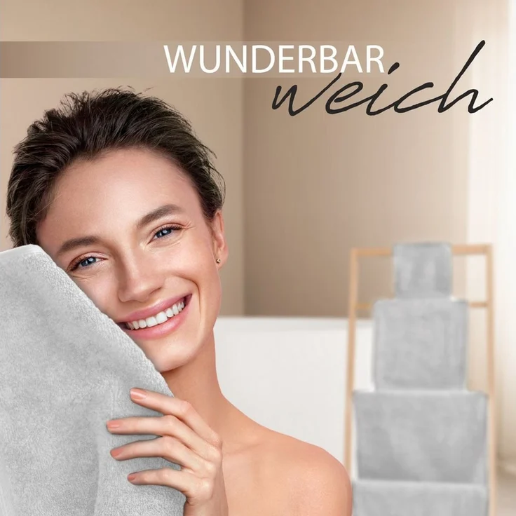 Hausfelder Saunatuch Saunahandtuch XXL groß 100x200cm, Frottier (1-St), Mit Aufhängeschlaufen, hautfreundlich, saugstark, 100 % Baumwolle – Bild 3