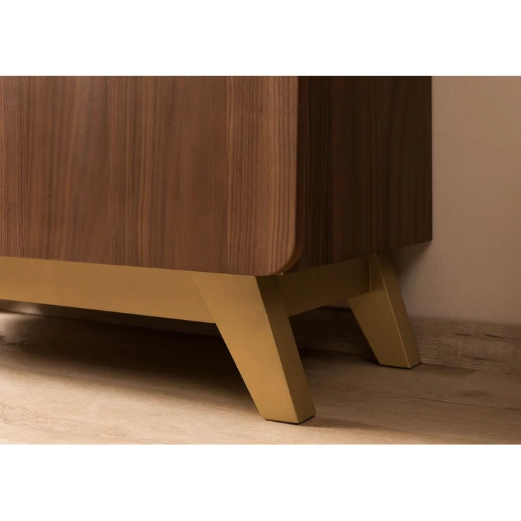 Vitrine Nussbaum-Echtholzfurnier 100x40x200 braun lackiert BUTTERFLY #100 – Bild 7
