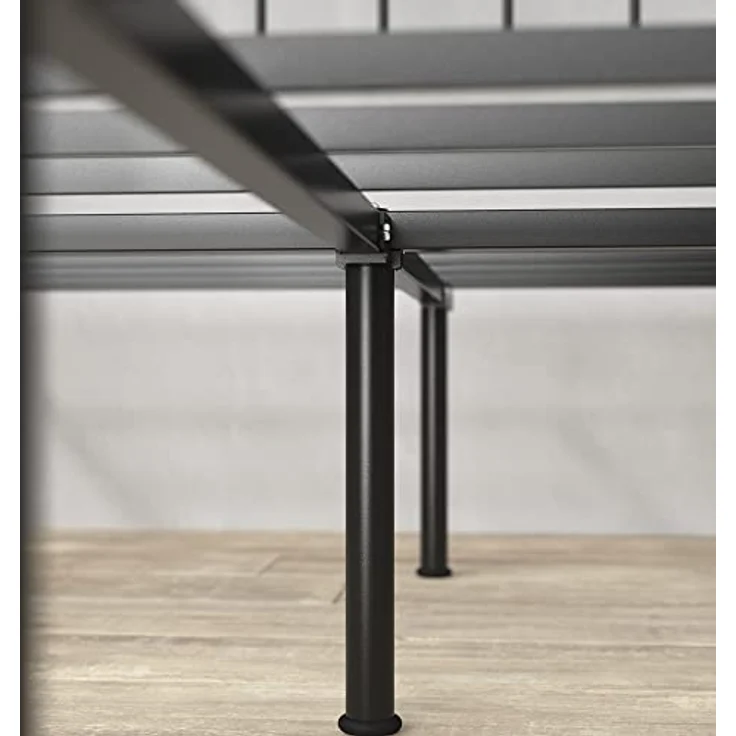 Zinus Florence Bett 90x200 cm - Höhe 30 cm mit Unterbettstauraum - Metall-Plattformbettrahmen mit Kopfteil und Fußteil - Schwarz – Bild 8