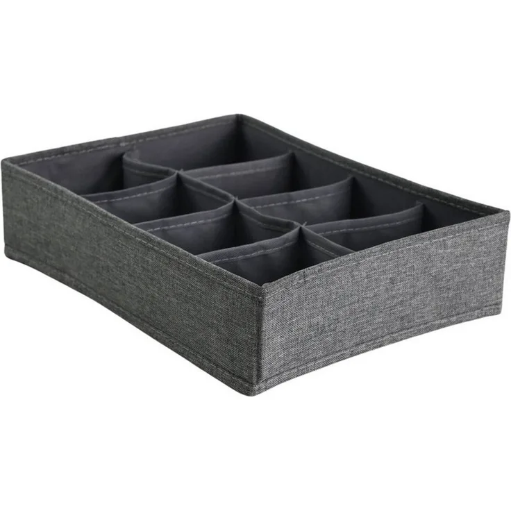 hausleben Organizer Schubladen Organizer Box, 33x24x8cm, 8 Fächer Grau, Faltbox (Set, 1 St, 1-teiliges Set, 1 Organizerbox mit 8 Fächern), Faltbares Ordnungssystem, Platzsparend, Vielseitig verwendbar