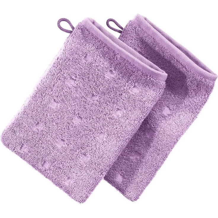 Möve Waschhandschuh Waschhandschuh 2er-Pack "Quadretti", Frottier (2-St), Walk-Frottier Uni