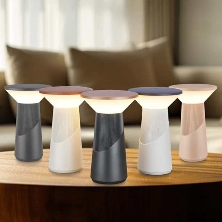 BRILONER - Pilia LED Tischlampe kabellos IP44 mit Touch, dimmbar, warmweißes Licht, Tischlampe Akku, Nachttischlampe, Leselampe, LED Lampe, German Design Award Winner 2026, 15x24 cm, Anthrazit – Bild 10