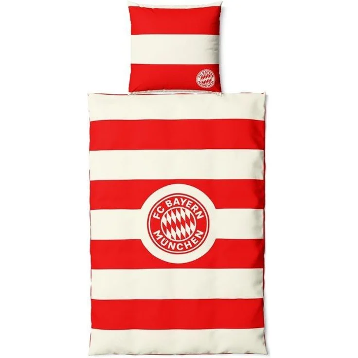 FC Bayern München Bettwäsche FC Bayern München I Bettwäsche Flanell I Rot-Weiß I 135 x 200 cm, Baumwolle – Bild 2