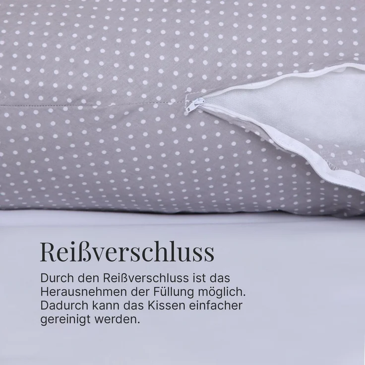 Schwangerschaftskissen - Seitenschläferkissen Grau ( Punkte ) – Bild 6