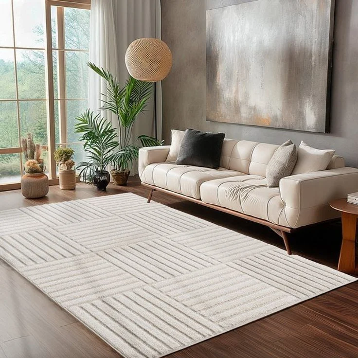 Carpettex Designteppich Skandinavischer Boho, Rund, Höhe: 8 mm, Teppich Wohnzimmer, Schlafzimmer, Gästezimmer – Bild 4
