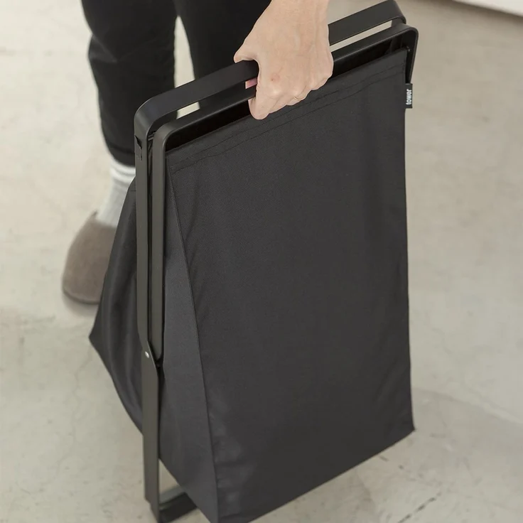Yamazaki Faltbarer Wäschekorb schwarz Tower - L30 cm - Schwarz – Bild 5