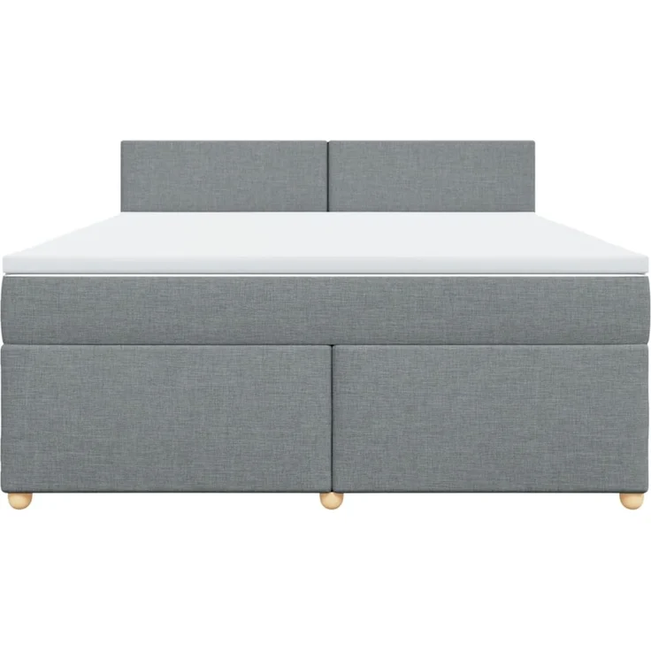 vidaXL Boxspringbett mit Matratze Hellgrau 180x200 cm Stoff 3289052 – Bild 6