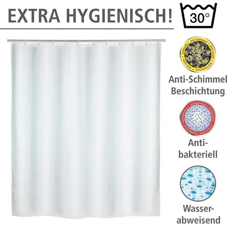 WENKO PALAIS Duschvorhang 180 x 200 cm, Weiß – Bild 3