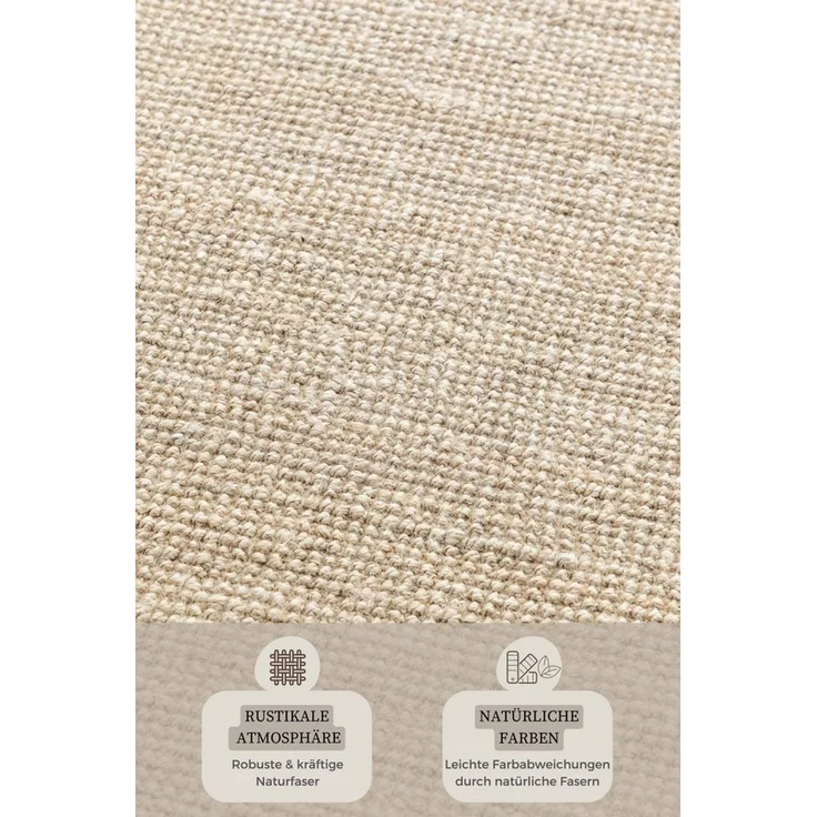 HANSE Home Teppich Jaipur Juteteppich, Läufer und Rund, rechteckig, Höhe: 10 mm, Naturfaser, Nachhaltig, Wohnzimmer, Esszimmer, Schlafzimmer, Boho, GRS – Bild 2