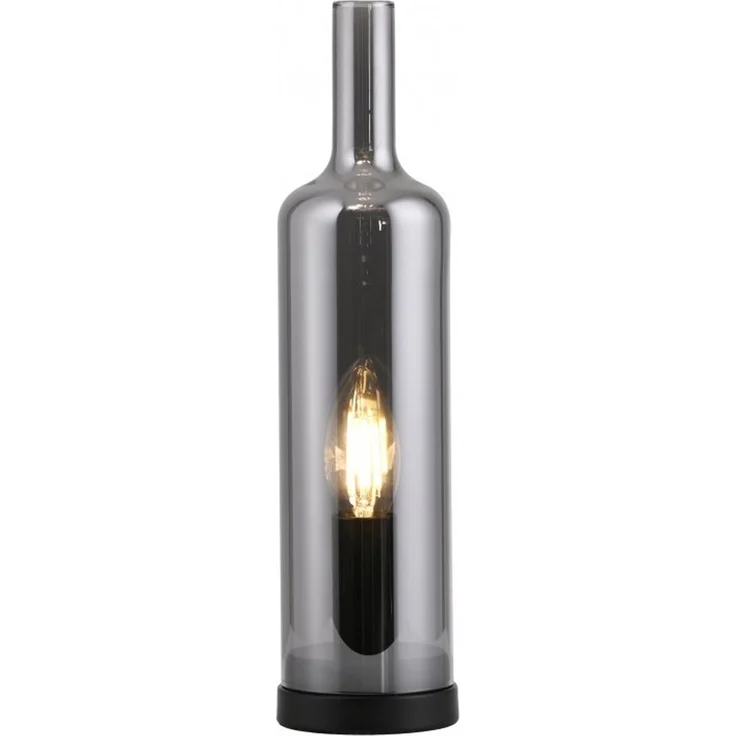 JUST LIGHT 14006-25 BOTTLE Tischleuchte rauchfarben Rauchglas – Bild 5