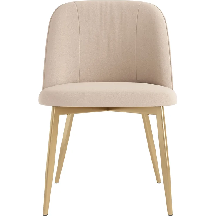 Merax Esszimmerstuhl Gestell aus goldfarbenen Metall, Bezug aus Samtstoff(Set, 6 St), 6er Set Polsterstühle Küchenstuhl Wohnzimmerstuhl Beige – Bild 9