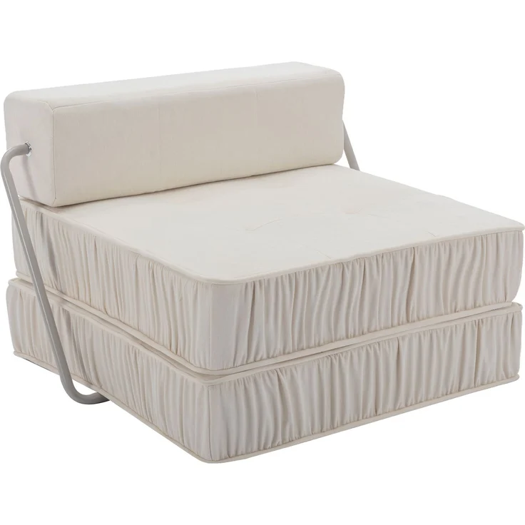 ZUBALIYA SchlafSofa mit Chenille - Bezug, modular aufgebaut, mit Schaumstoffpolsterung, mit rutschfester Basis, Weiß – Bild 18