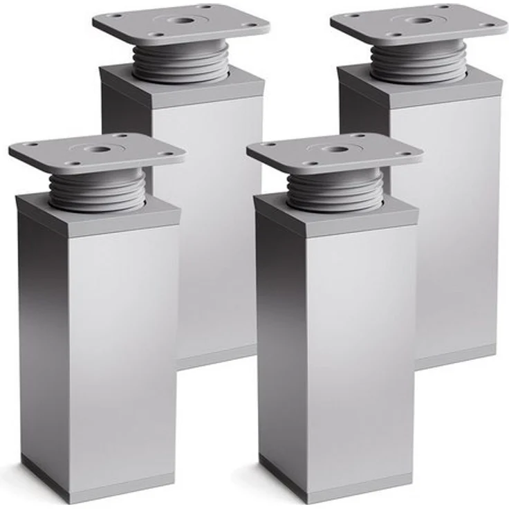 sossai® Möbelfuß Design-Möbelfüße, 4er & 8er Set, höhenverstellbar MFV1, Farbe: Alumin, (4-St), Farbe: Aluminium – Bild 4